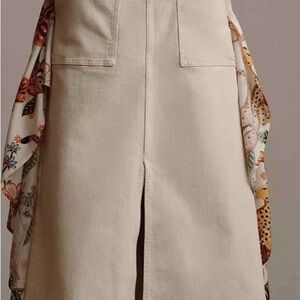 Pilcro Cream Midi Pencil Skirt Casual Resort Wear
